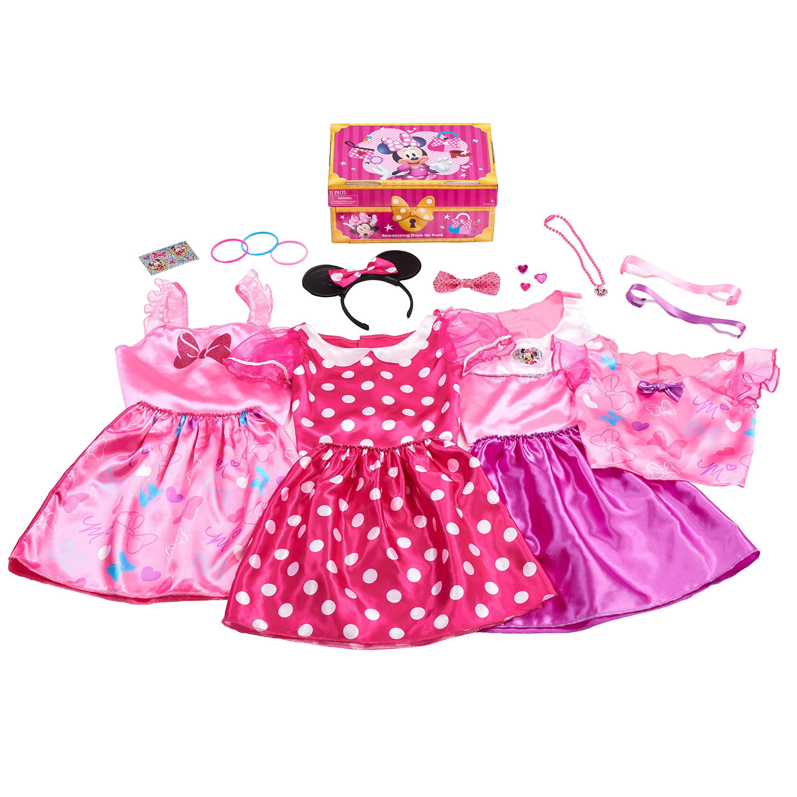 Minnie Mouse Disney Junior Minnie Mouse Bowdazzling Dress Up Trunk Set, 21 Pieces, Size 4-6x,  Exclusive, by Just Play