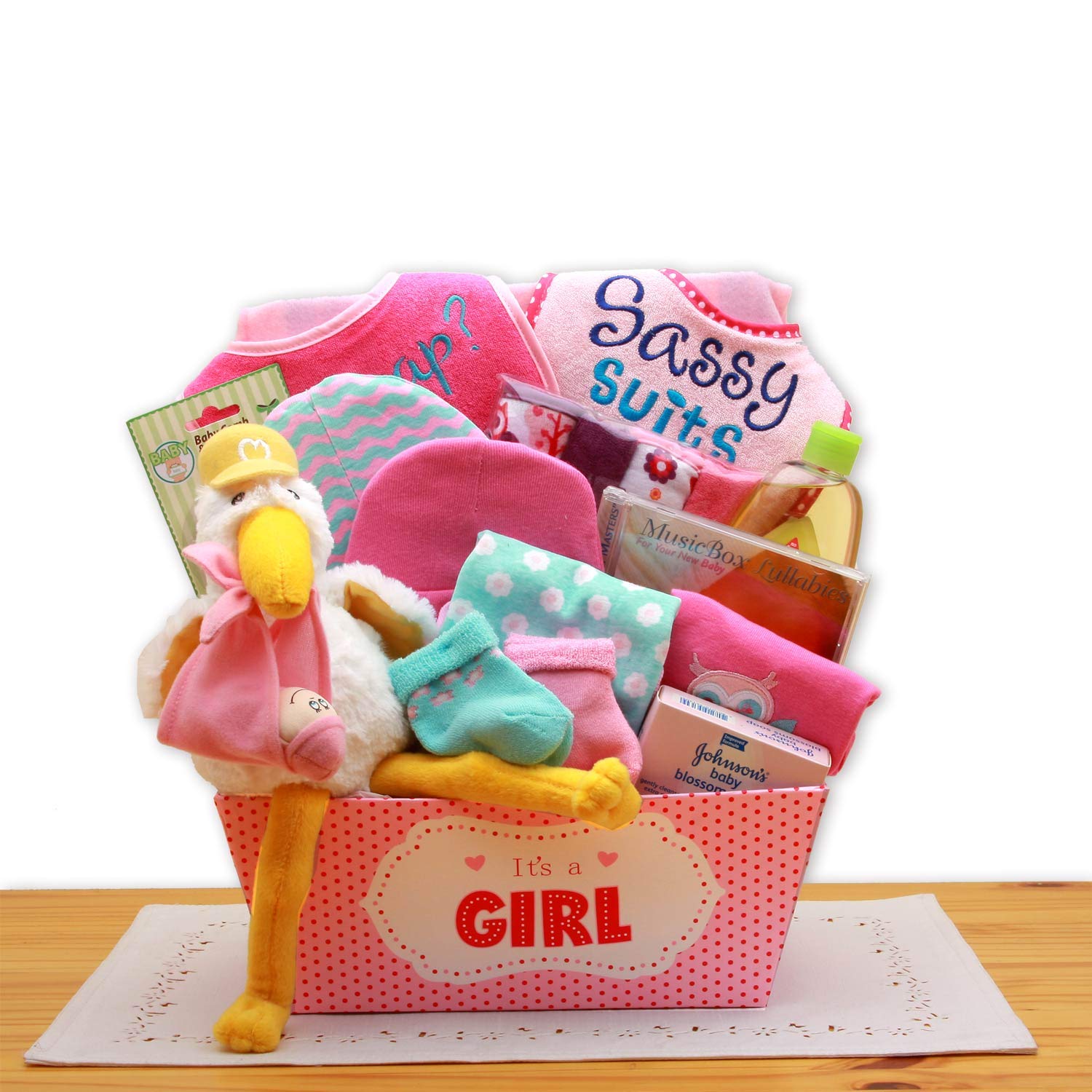 Gift Basket Dropshipping A Special Delivery New Baby Girl Gift Basket, New Baby Gift for Girl, Baby Girl Gift.
