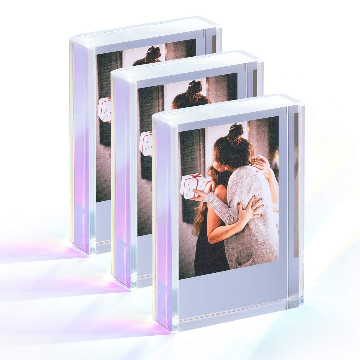 Phattopa Instax Mini Photo Frames 2x3, Polaroid Picture Frame, Iridescent Acrylic Picture Frames for Desktop & Tabletop, Mini Instant Pho