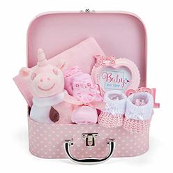Baby Box Shop Baby Girl Gift Set - Baby Girl Newborn Essentials, Baby Gift Set, Baby Gifts Keepsake Box, Gifts for Baby, Baby Es