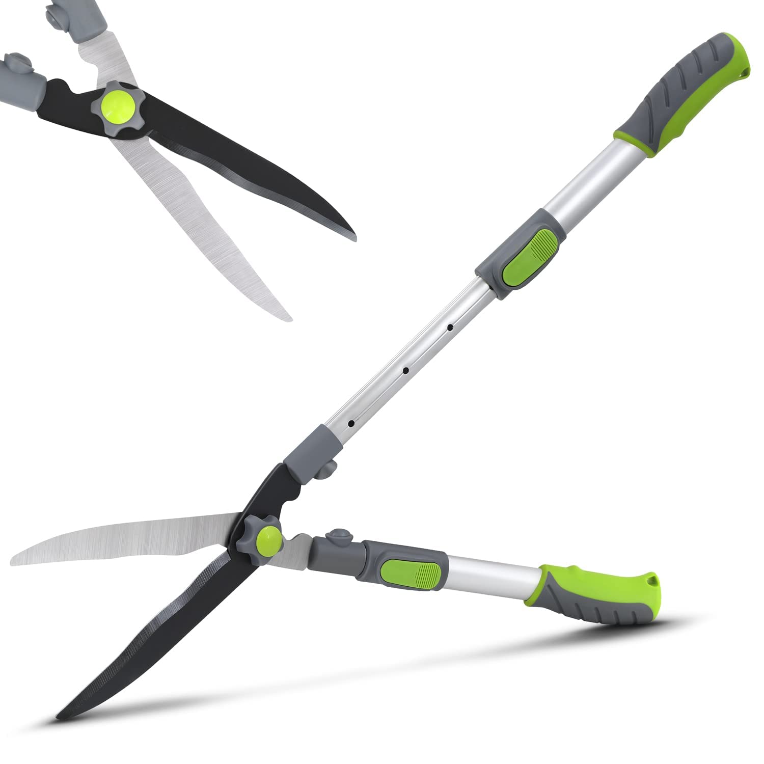 Altdorff Extendable Hedge Shears with Adjustable Handle, Shock-Absorbing Bumpers, Telescopic garden Hedge clippers Hand 
