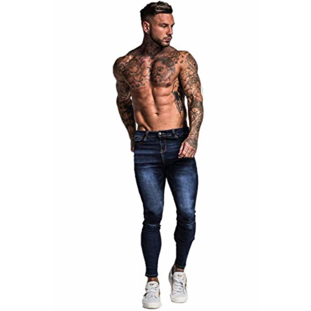 GINGTTO Slim Fit Jeans for Men Skinny Stretch Flex Waist Cotton Denim Pants Size 30