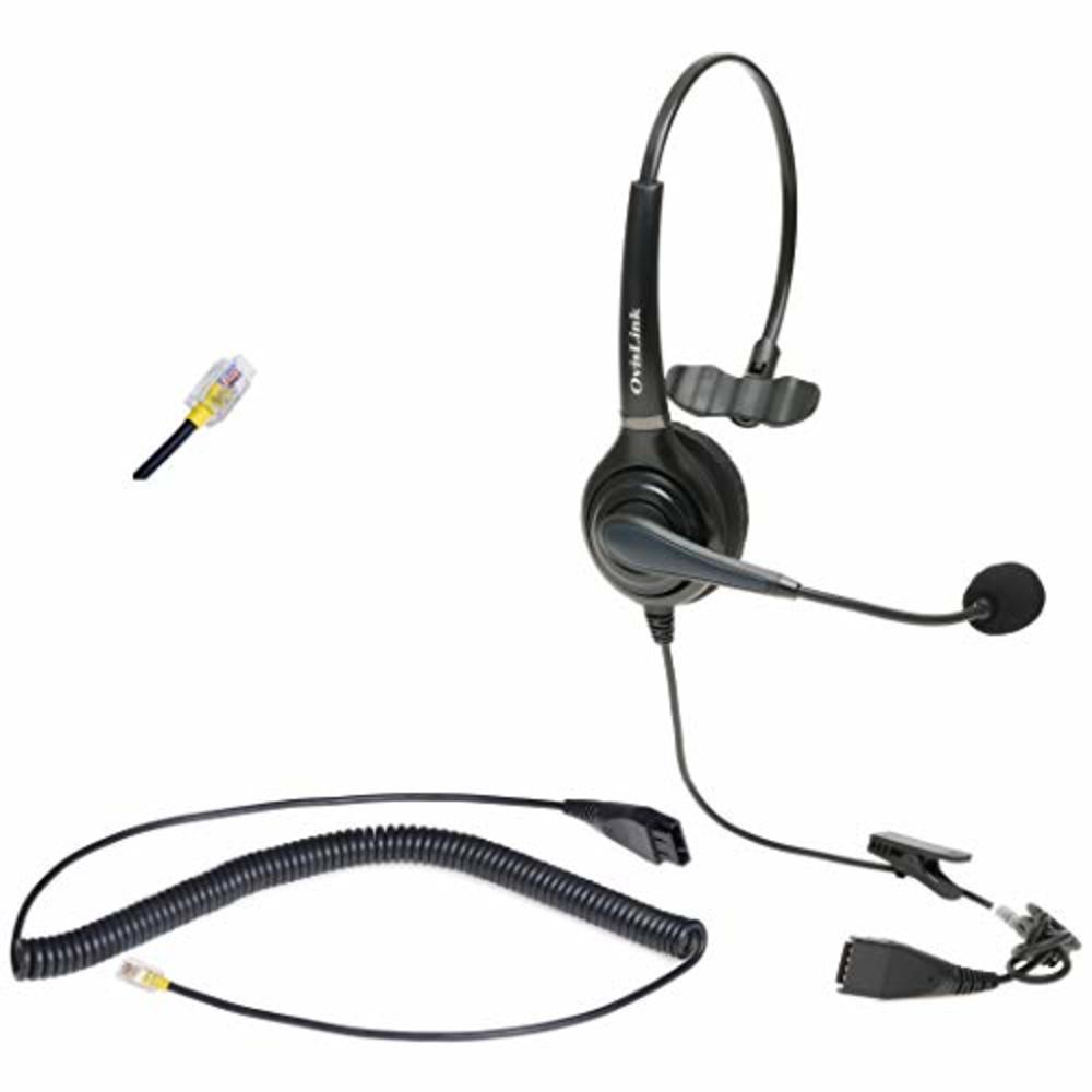 Ovislink Call Center Headset Compatible with Cisco Phones | Noise Canceling, Natural Sounding Voices | Flexible Rotatable Microphone | In