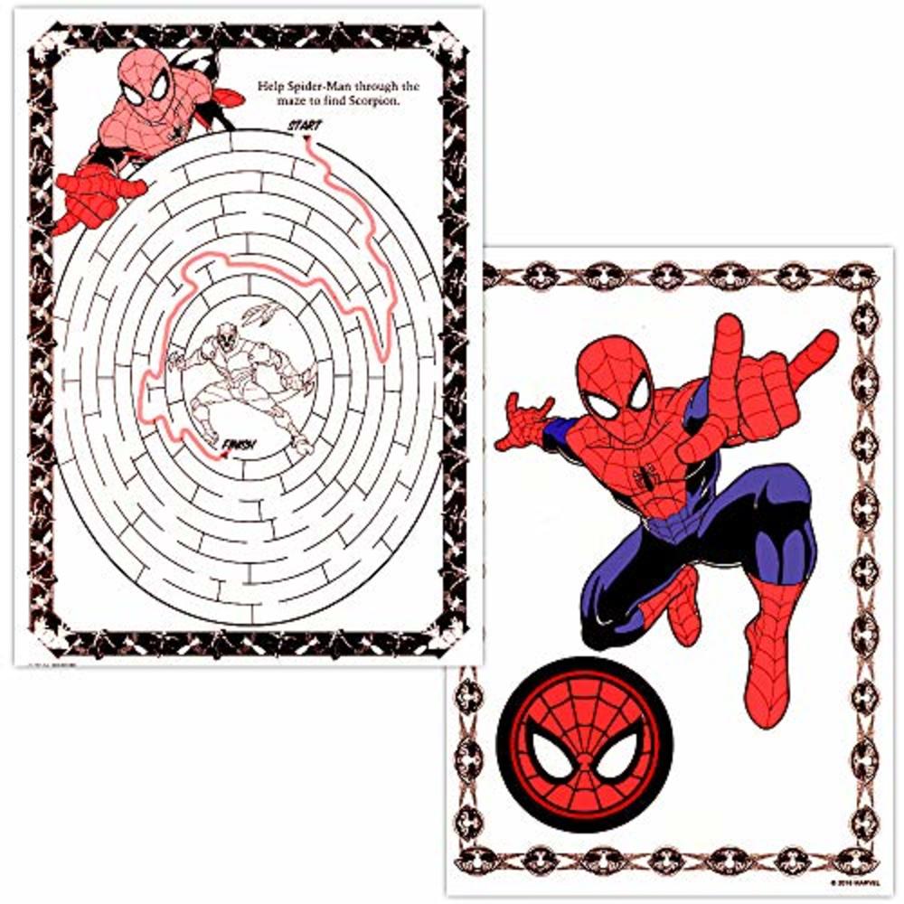 Marvel Spiderman Coloring Book Bundle with Over 300 Bonus Spiderman Stickers
