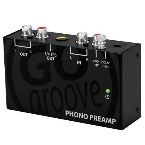 GOgroove Mini Phono Turntable Preamp Preamplifier with 12 Volt DC Adapter , RCA Input for Vinyl Record Player - Compatible With