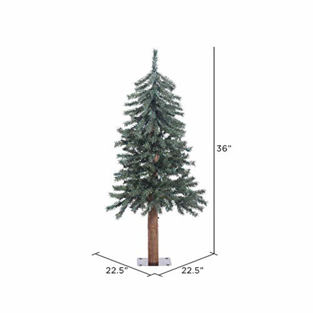 Vickerman 3 Natural Bark Alpine Artificial Christmas Tree Unlit, Faux Christmas Tree, Seasonal Indoor Home Decor