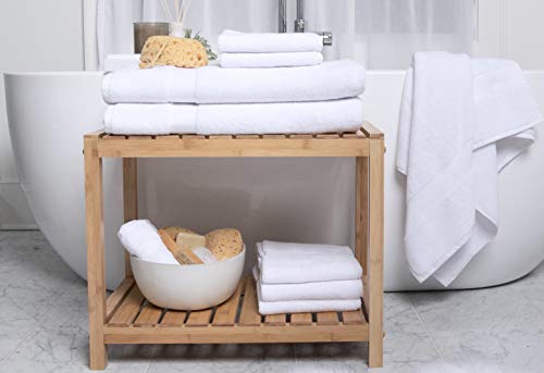 COTTON CRAFT Hotel Luxury Spa Bath Sheet, 2 Piece Oversized Cotton Towel Set, White, 40 inch x 80 inch