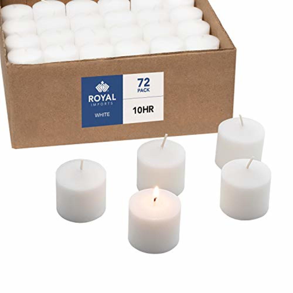 Royal Imports Votive Candle, Unscented White Wax, Box of 72, for Wedding, Birthday, Holiday & Home Decoration (10 Hour)
