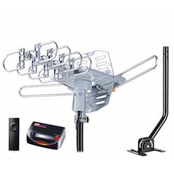 PBD WA-2608 Digital Amplified Outdoor HD TV Antenna with Mounting Pole & 40 ft RG6 Coax Cable 150 Miles Range Wireless Remote Ro