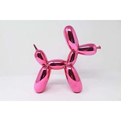 GTP | Green Tree Products | Balloon Dog - Large - Dog Sculpture | 10"H x 9.5"L x 3"W inches (Pink)