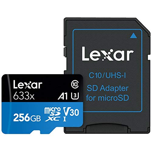 Lexar High-Performance 633x 256GB microSDXC UHS-I Memory Card with SD Adapter
