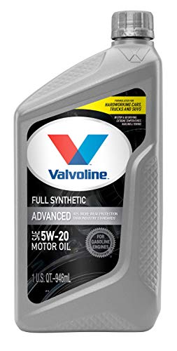 Valvoline Advanced Full Synthetic SAE 5W-20 Motor Oil 1 QT, Case of 6 (Packaging May Vary)