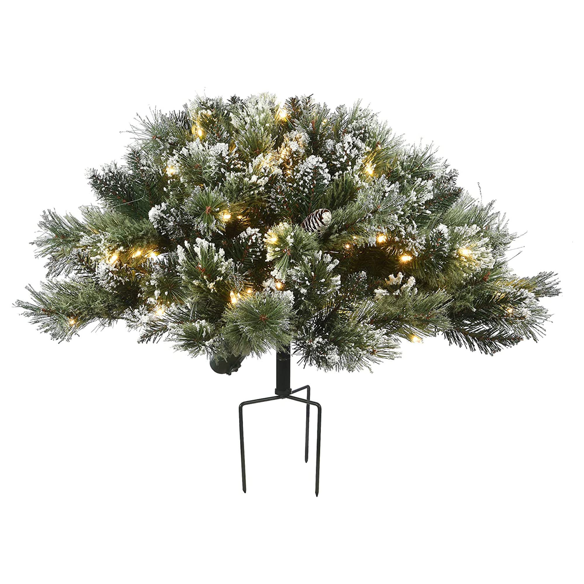 National Tree company 36 glittery Bristle Pine Urn Filler with Battery