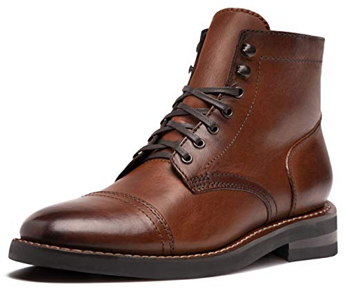 Thursday Boot Company Men’s Captain Cap Toe Leather Boots, Brandy, 10
