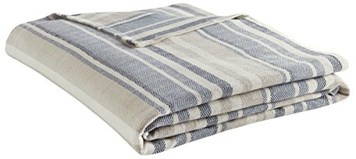 Eddie Bauer Home | Herringbone Collection | Blanket-100% Cotton, Lightweight & Breathable, Machine Washable Easy Care, King, Blu