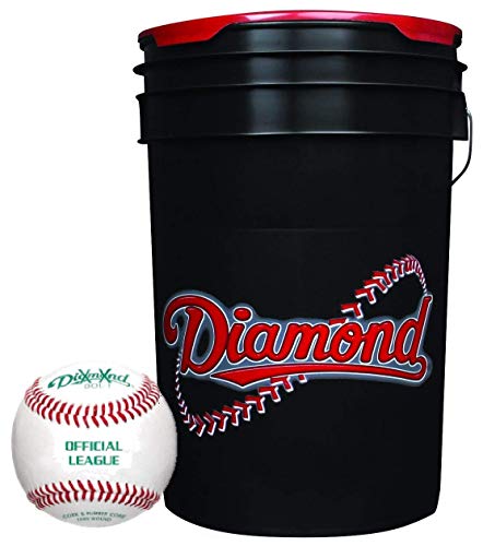 Diamond Sports Diamond 6-Gallon Bucket with 30 Diamond DOL-1 BLEM Leather Practice Baseballs