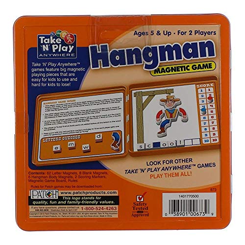 PlayMonster Take N Play Anywhere - Hangman, 6.75 inches wide x 6.75 inches long