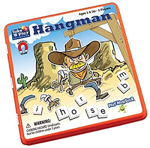 PlayMonster Take N Play Anywhere - Hangman, 6.75 inches wide x 6.75 inches long