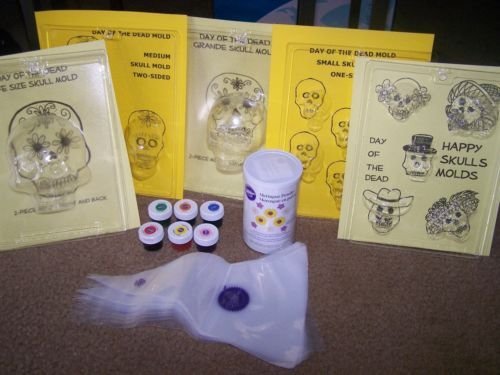 SuenosImports Day of the Dead Sugar Skull Mold PARTY KIT - ONE MOLD INCLUDED - FREE PHONE SUPPORT