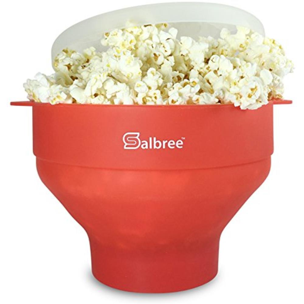 Salbree Original Salbree Microwave Popcorn Popper, Silicone Popcorn Maker, Collapsible Bowl - The Most Colors Available (Red)