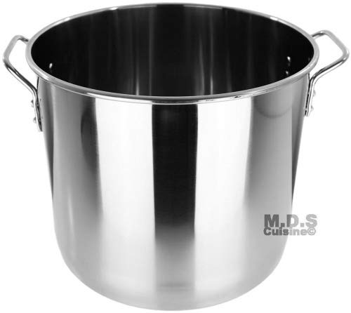 M.D.S Cuisine Cookwa Stock Pot Stainless Steel 40QT Lid Steamer Pot Brew Vaporera Kettle Tamales New 10Ga
