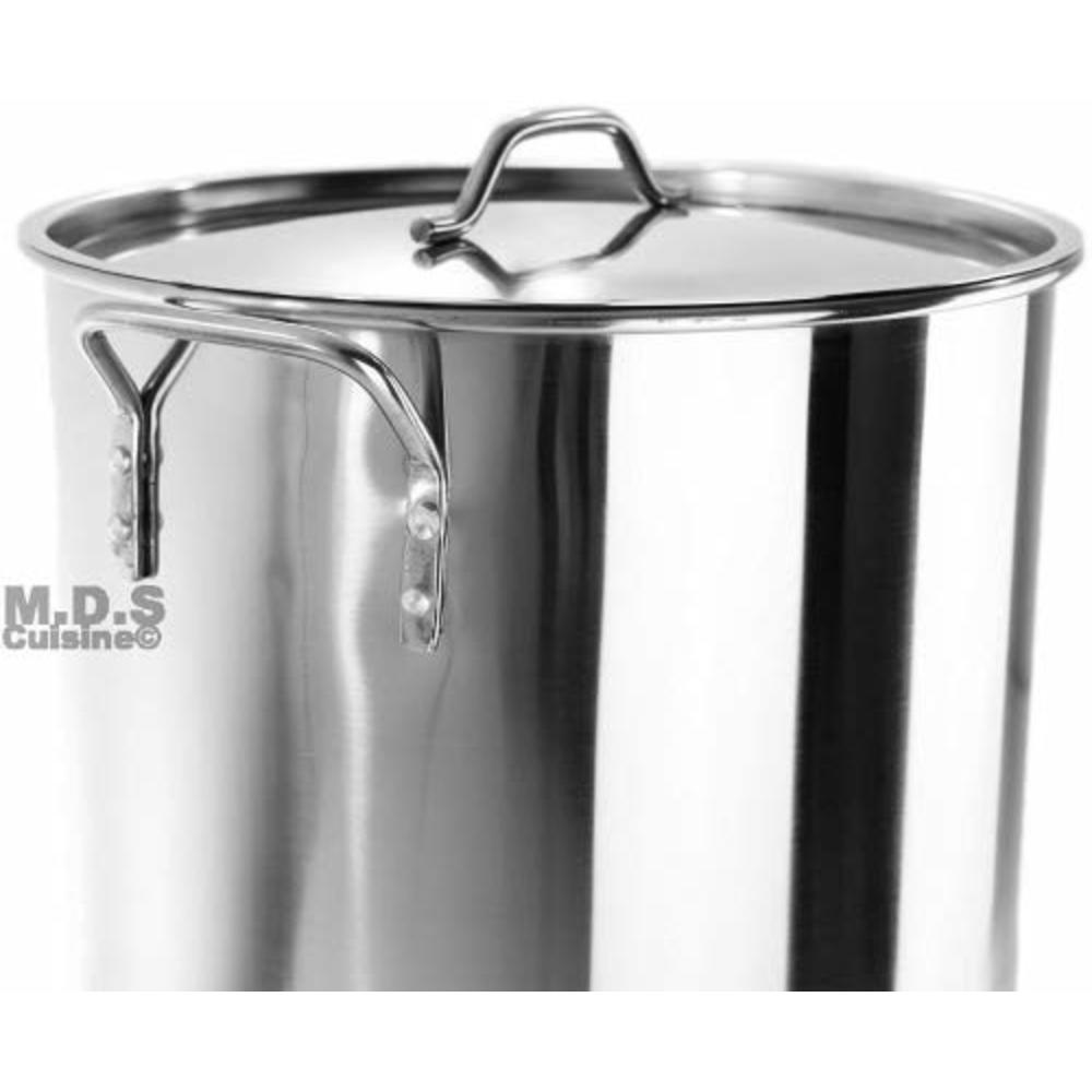 M.D.S Cuisine Cookwa Stock Pot Stainless Steel 40QT Lid Steamer Pot Brew Vaporera Kettle Tamales New 10Ga