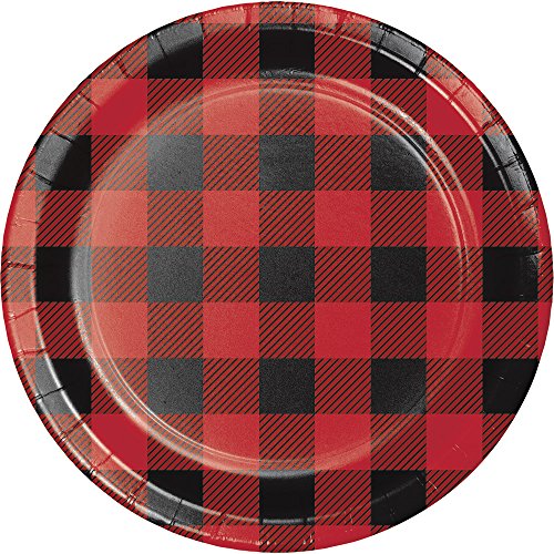 Creative Converting 96 Count Sturdy Style Dessert/Small Paper Plates, Buffalo Plaid