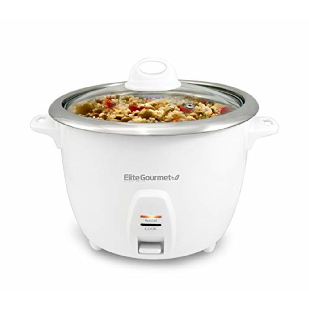 Elite Gourmet ERC-2010 Electric Rice Cooker with Stainless Steel Inner Pot Makes Soups, Stews, Grains, Cereals, Keep Warm Featur