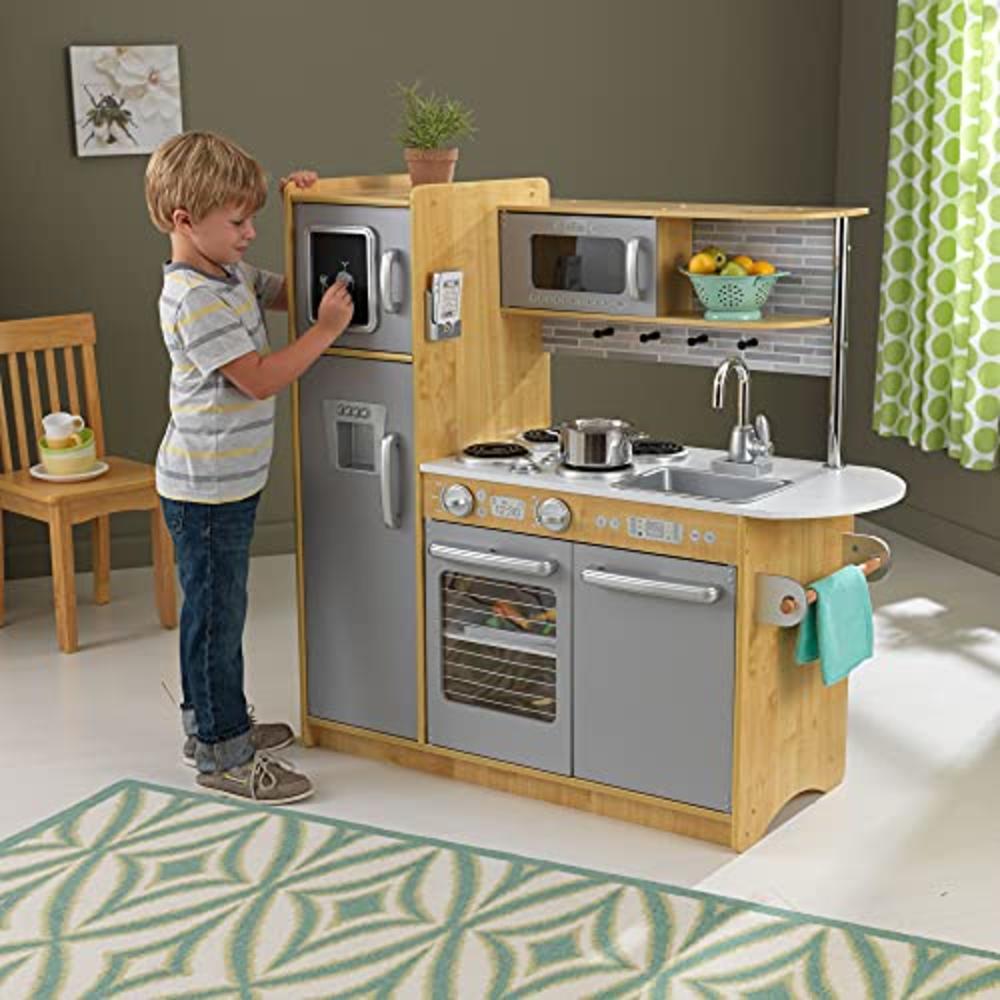 KidKraft Uptown Natural Wooden Play Kitchen with Play Phone, Chalkboard & Towel Rack, Gift for Ages 3+ 43.00 x 17.75 x 41.00 Inc
