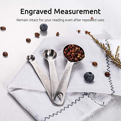 Measuring Spoons: U-Taste 18/8 Stainless Steel Measuring Spoons Set of 9  Piece: 1/16 tsp, 1/8 tsp, 1/4 tsp, 1/3 tsp, 1/2 tsp, 3/