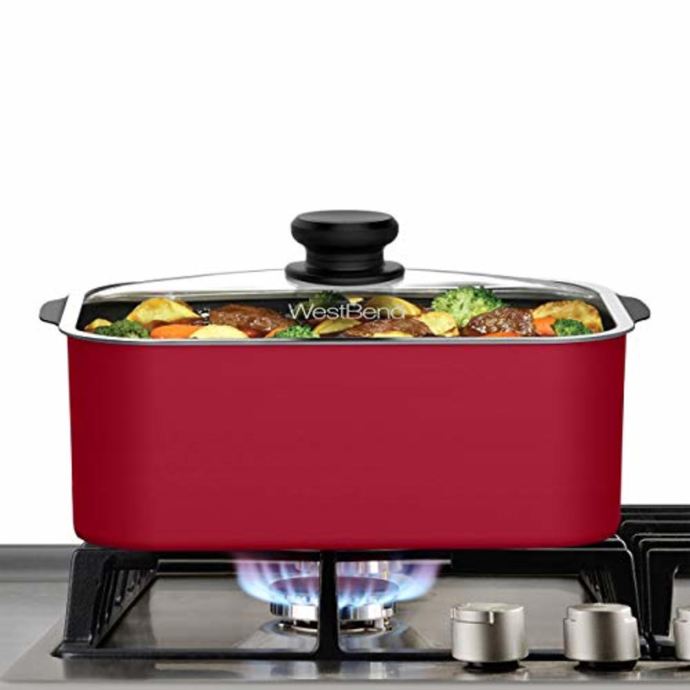 West Bend 87906R Versatility Slow Cooker Large Capacity Non-stick Dishwasher Safe Variable Temperature Control Includes Travel L