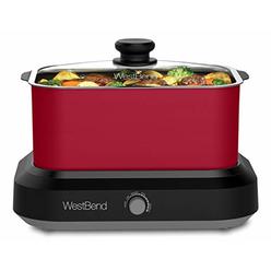 West Bend 87906R 6 Qt. Oblong Slow Cooker with Tote - Red