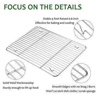 Baking Sheet with Rack Set (1 Pan + 1 Rack), Stainless Steel Baking Pan  Cookie Sheet with Cooling Rack, Non Toxic & Heavy Duty, Healthy & Easy  Clean, Oven & Dishwasher Safe - (