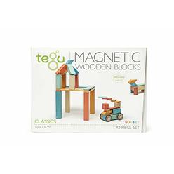 Tegu 42 Piece Tegu Magnetic Wooden Block Set, Sunset