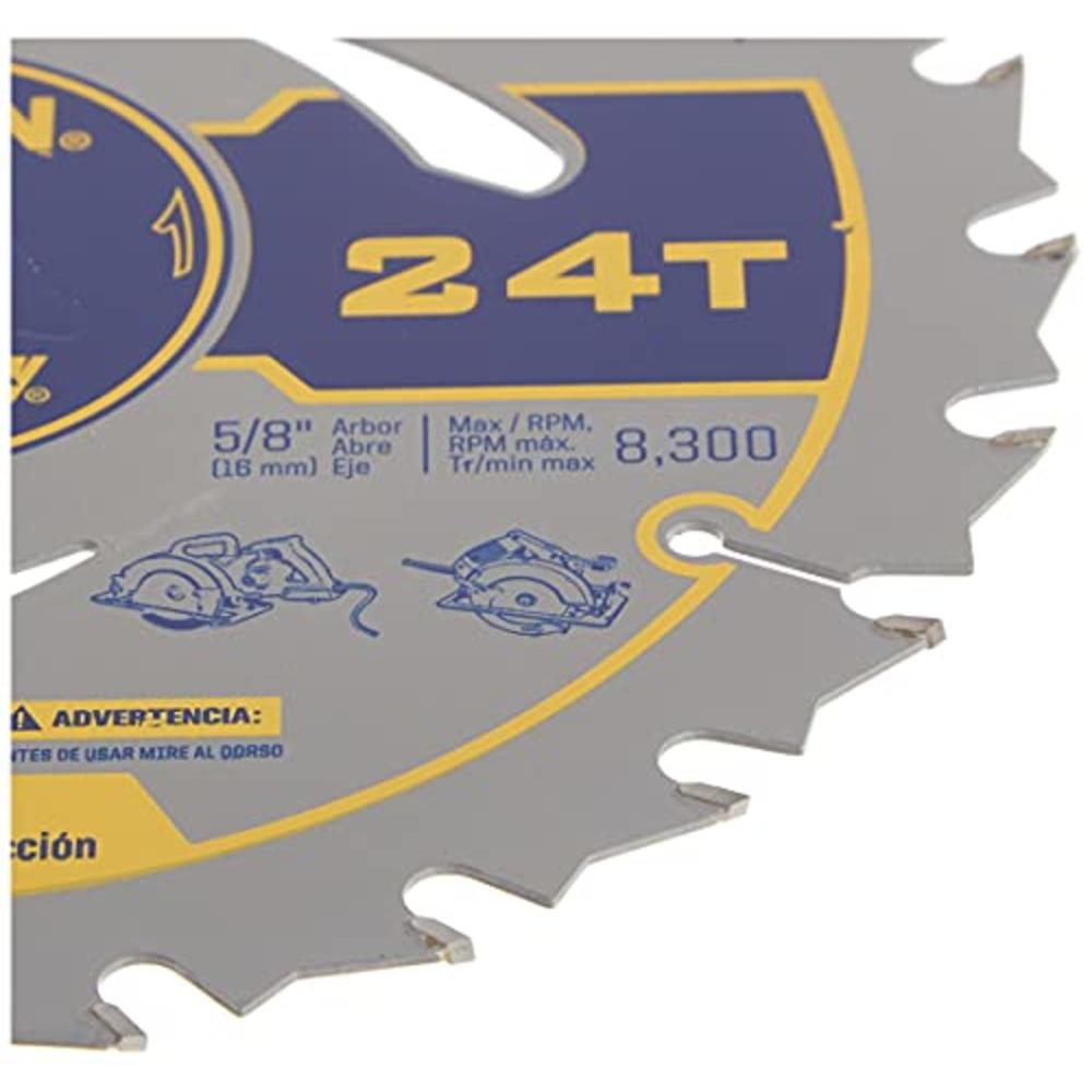 IRWIN Tools MARATHON Carbide Corded Circular Saw Blade, 7 1/4-inch, 24T (24030)