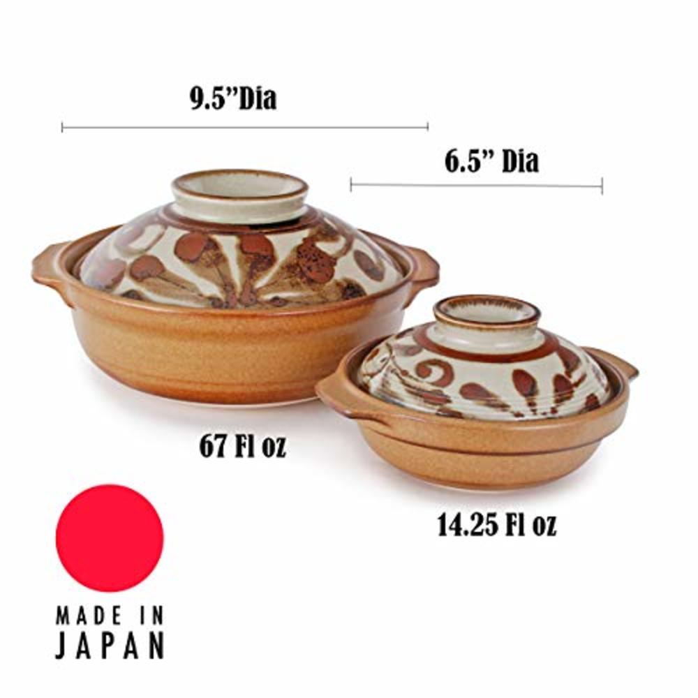 Hinomaru Collection Authentic Japanese Donabe Porcelain Hot Pot Casserole Earthenware Clay Pot Preseasoned Made In Japan (14.25