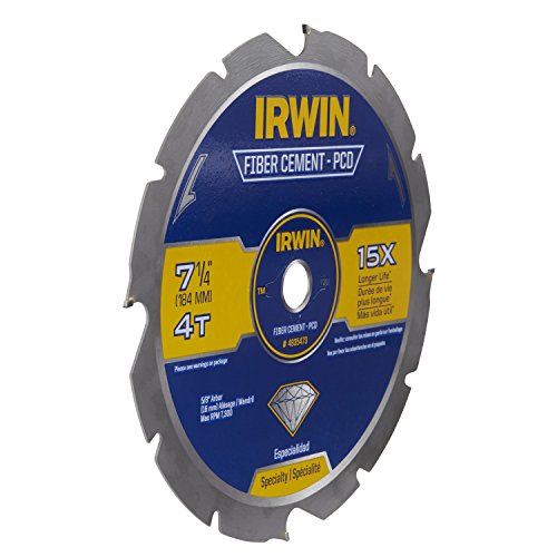 IRWIN Tools Polycrystalline Diamond-Tipped Fiber Cement Circular Saw Blade, 7 1/4-inch, 4-Tooth (4935473)