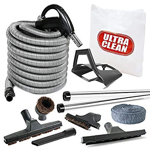 Ultra Clean AM2015001 Deluxe Bare Floor and Carpet 30 Foot Hose and Accessories Central Vacuum Kit, ft