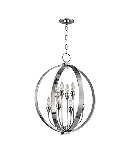 Hudson Valley Lighting 6722-PN Dresden - Eight Light 2-Tier Chandelier - 22 Inches Wide by 26 Inches High, Polished Nickel Finis