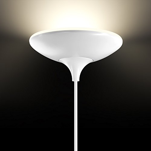 Globe Electric LED Floor Lamp Torchiere, Energy Star Certified, Dimmable, Super Bright, 43W, 3010 Lumens, Matte White Finish 127