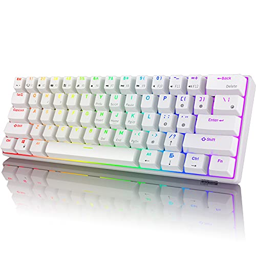 RK ROYAL KLUDGE RK61 2.4Ghz Wireless/Bluetooth/Wired 60% Mechanical Keyboard, 61 Keys RGB Hot Swappable Red Switch Gaming Keyboa