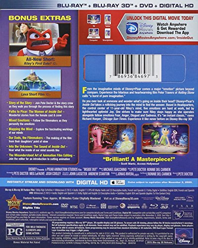 Lejlighedsvis Grudge lukker Walt Disney Studios Disney Pixar Inside Out 3D Exclusive Ultimate  Collectors Edition ( 3D Blu Ray +