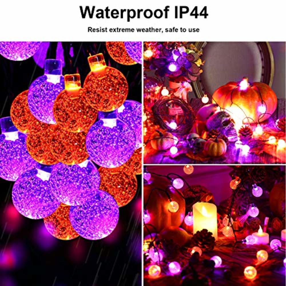 Nuanchu Globe Solar String Lights 50 LED 23 Ft Waterproof Outdoor Indoor Crystal Balls Fairy Lights with 8 Modes for Home Garden