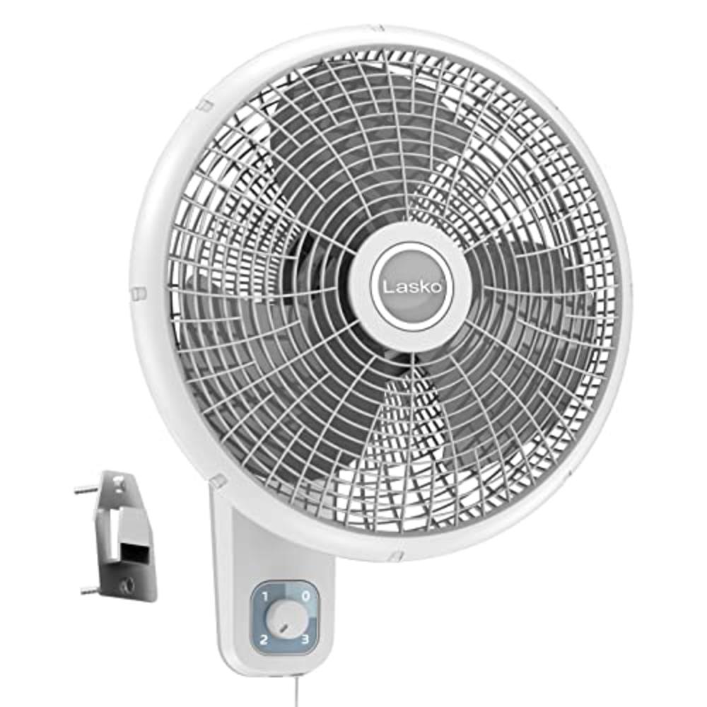 Lasko Products Lasko M16900 Oscillating 16 inch Wall Mount Fan for Indoor Use, Light Grey