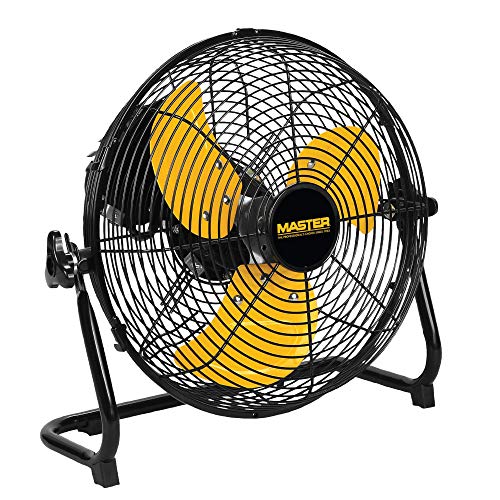 Master 12 Inch Industrial High Velocity Floor Fan - Direct Drive, All-Metal Construction with Steel-Coated Safety Grill, 3 Speed
