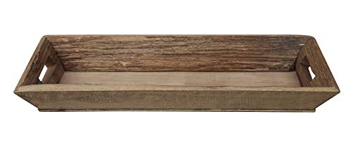 Creative Co-op Brown Rectangle Decorative Wood Tray, 21.5 x 8