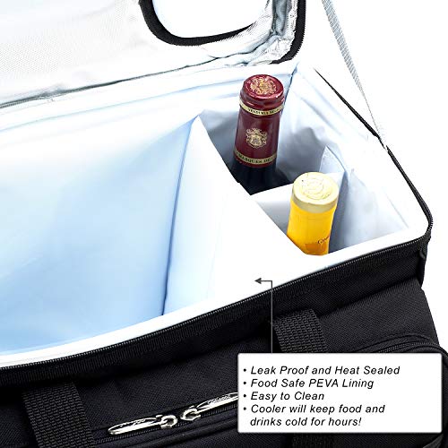 Picnic at Ascot Original Insulated Picnic Cooler with Service for 4 on Wheels-Designed & Assembled in the USA