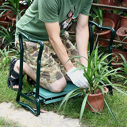 ShoppingOnBed SoB Upgraded Folding Garden Kneeler and Seat with Soft Eva Pad Seat with Stool Chair Pouch Home Gardening Supplies Garden Home K