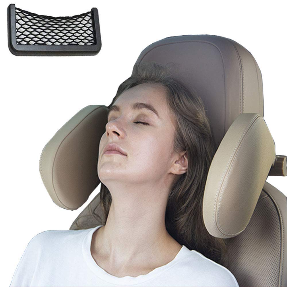 Arcwares Road Pal Headrest, car Headrest Pillow for Kids and Passenger, Memory Foam Neck Pillow Adjustable on Both Sides,Travel Sleep Bet