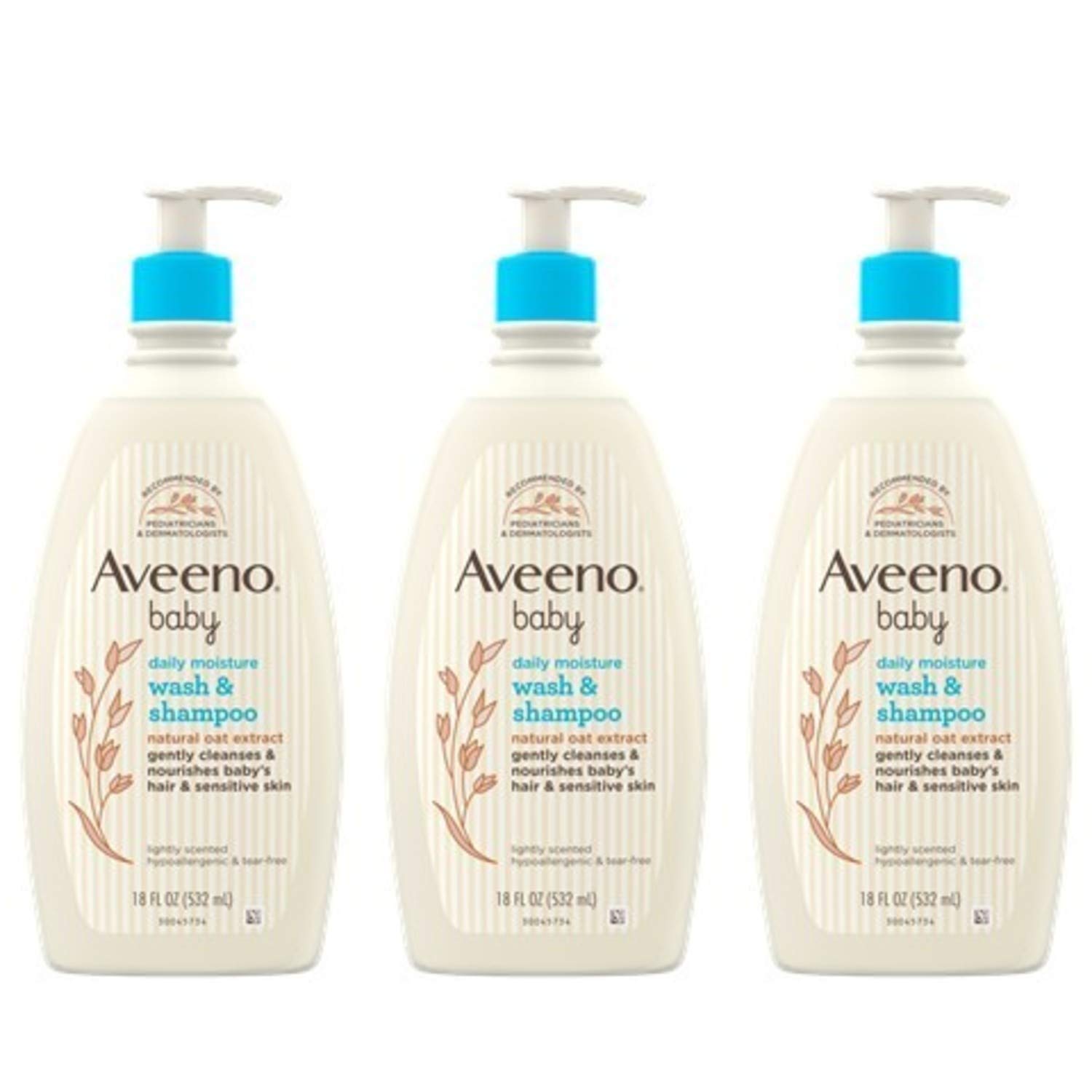 Aveeno Baby Daily Moisture gentle Bath Wash & Shampoo with Natural Oat Extract, Hypoallergenic, Tear-Free & Paraben-Free Formula